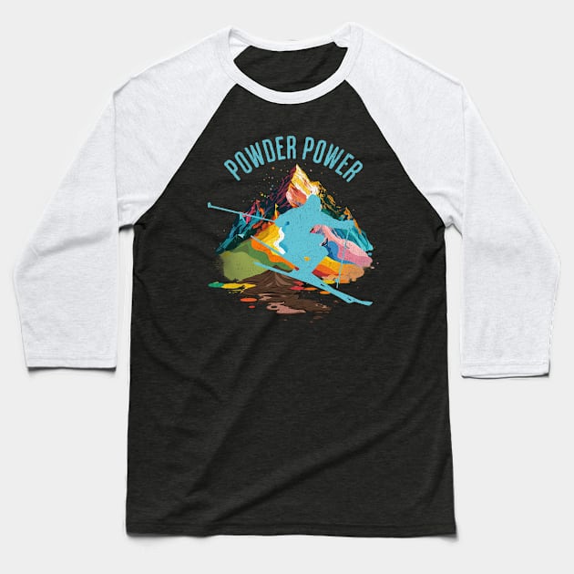 Powder Power Baseball T-Shirt by MEWRCH